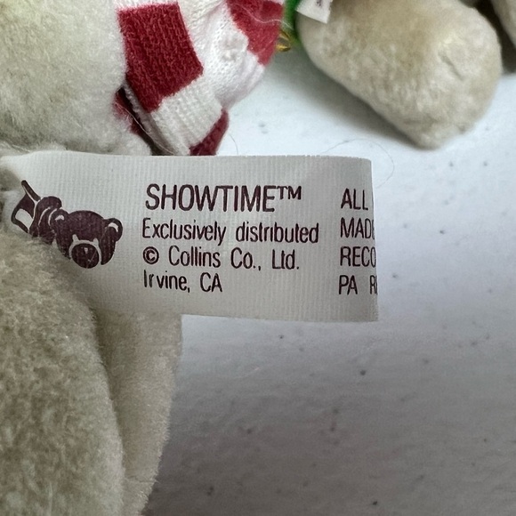 VTG Collins Co Showtime Bear Stuffed Plush Christmas Ornaments Lot of 5 Adjust - Picture 7 of 8